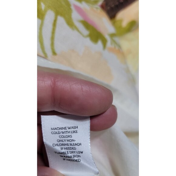 J Jill Dress Linen Sand Beige Floral 100% Linen Dress Womens Sz 8P - Picture 12 of 12